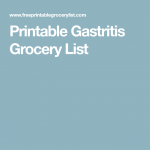 Printable Gastritis Grocery List Grocery Lists Grocery