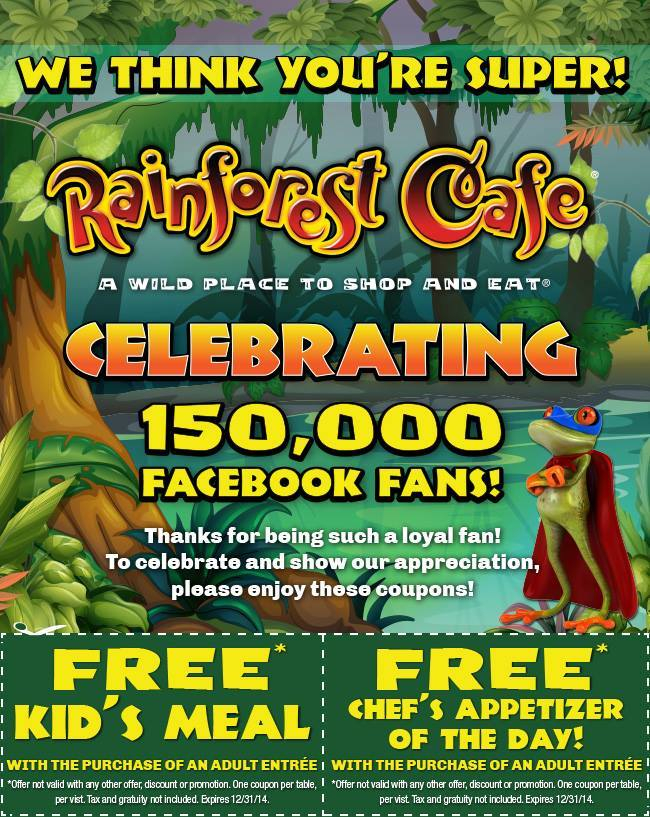 Rainforest Cafe Coupons CouponShy
