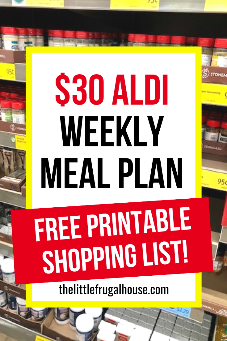 The 30 Weekly Meal Plan Free Printable Aldi Shopping 