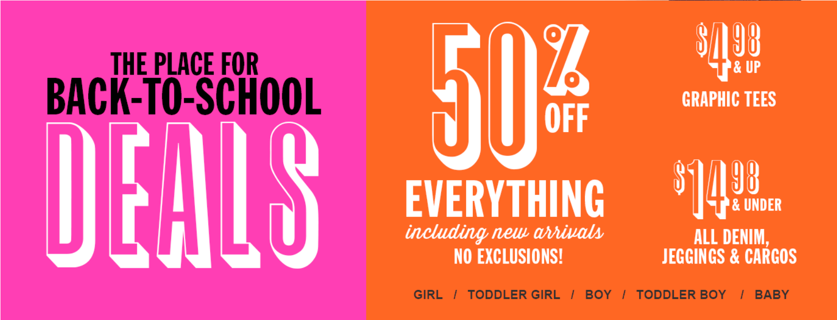 The Children s Place Canada Back To School Deals Save 50 