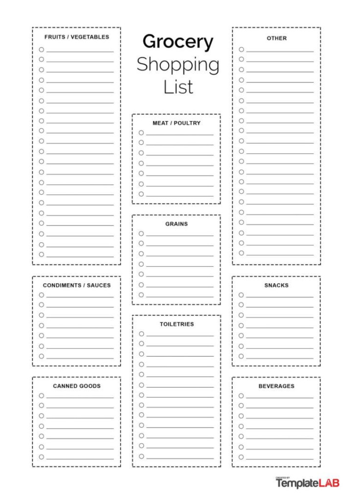 40 Printable Grocery List Templates Shopping List With Blank