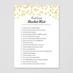 Bachelorette Party Bucket List Game Printable Gold Confetti Etsy