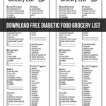Download Free Diabetic Food Grocery List Diabetic Diet Diabetic