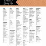 Grocery List Template Free Printable
