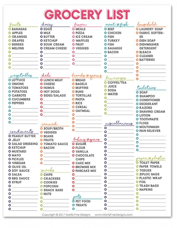 Master Grocery List Free Printable Weekly Shopping List Shopping 