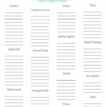 Menu Checklist Template In 2020 Free Grocery List Grocery List