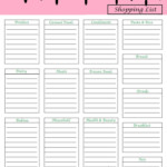 Monthly Shopping Lists Grocery List Printable Free Printable