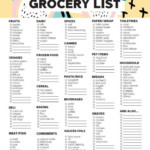 Printable Grocery List Grocery List Printable Grocery List Template