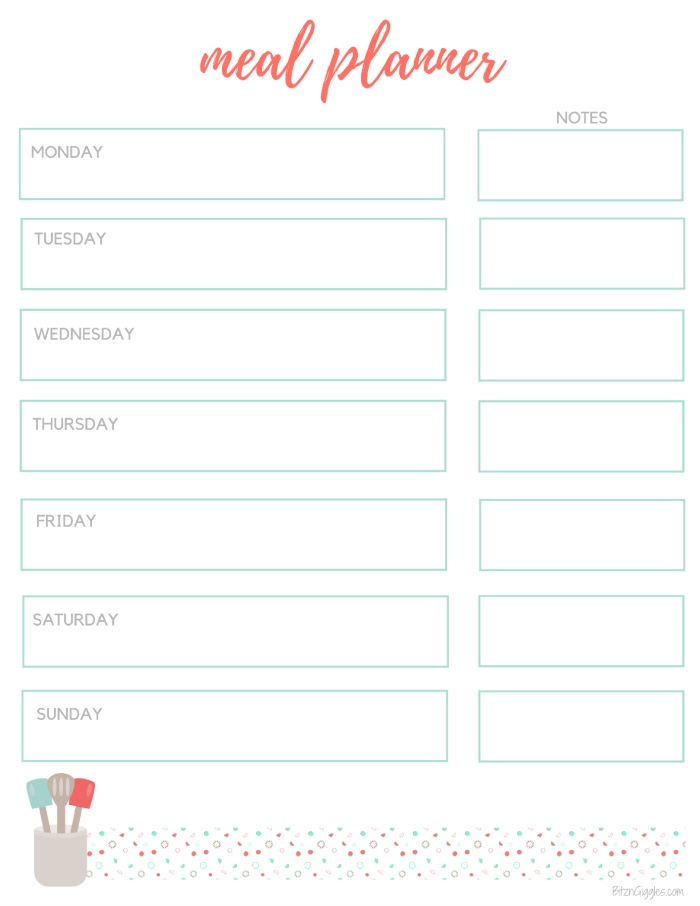 Printable Meal Planner And Grocery List Template Business PSD Excel 