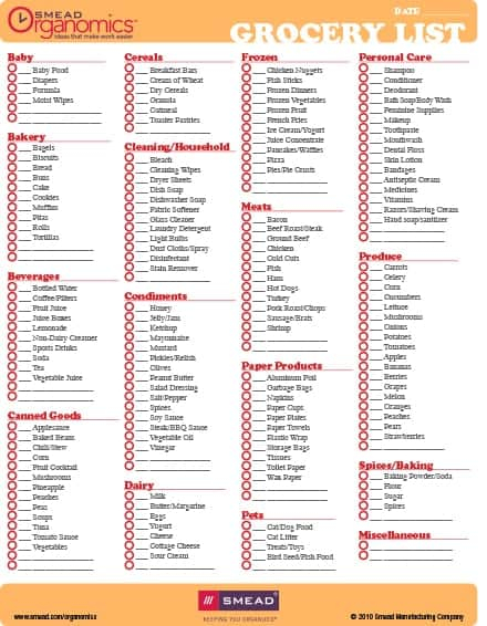 Top 5 Resources To Get Free Grocery List Templates Word Templates 
